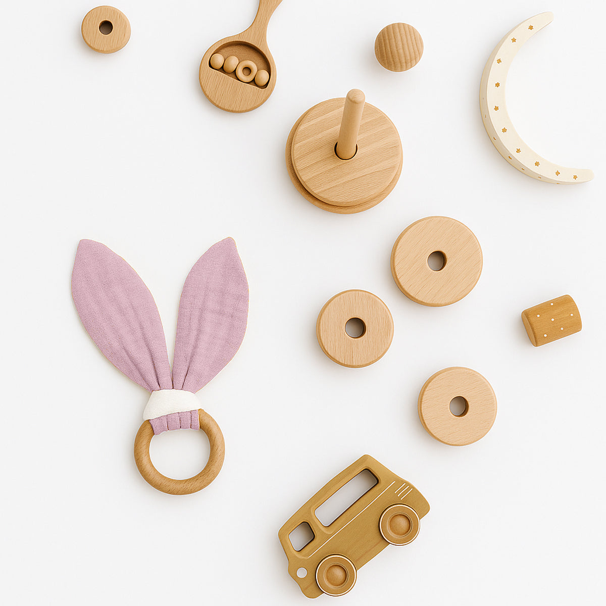 Bebis Bitring – Ekologisk Bomull - Rosa