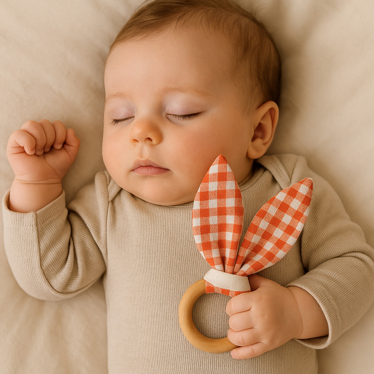 Bebis Bitring – Ekologisk Bomull & Trä